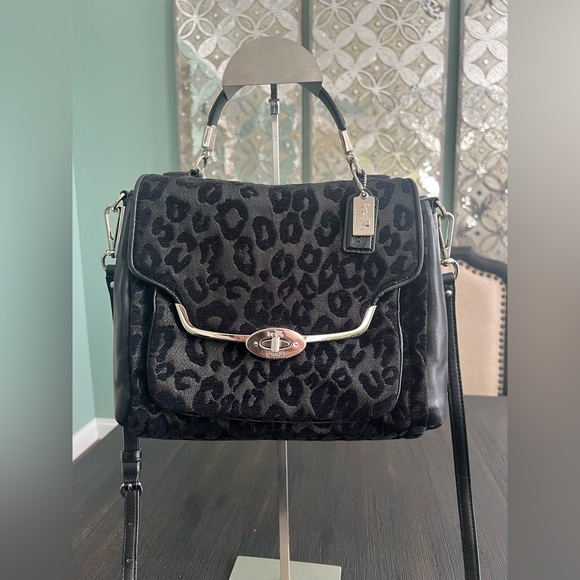 Coach Sadie Madison Chenille Ocelot Leopard Satchel - Picture 1 of 12